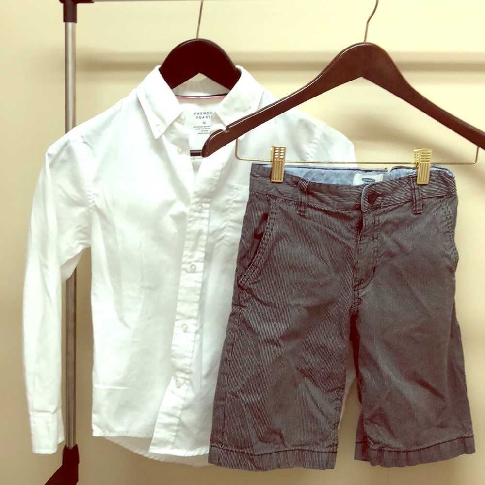 Boys medium shorts and button up